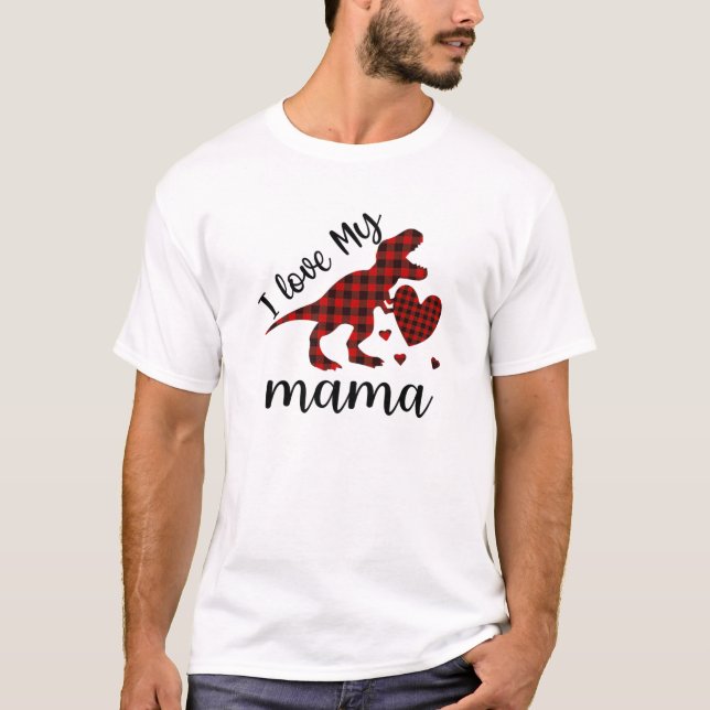 T-shirt Joyeuse Fête des mères Funny Trex Valentines Jour  (Devant)