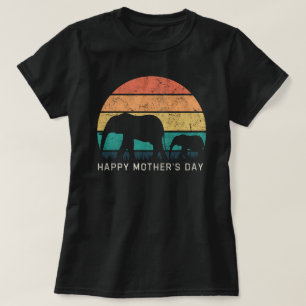 T-shirt Joyeuse fête des mères Mama Éléphant et bébé éléph