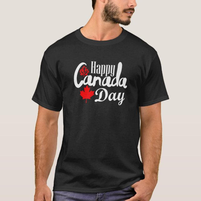 T-shirt Joyeuse fête du Canada Feuille d'érable Drôle cana (Devant)