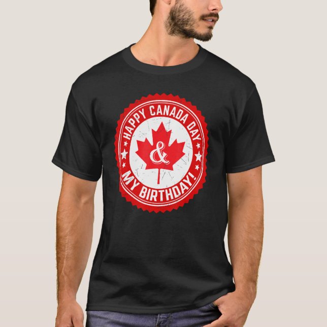 T-shirt Joyeuse fête du Canada Mon anniversaire Feuille d' (Devant)