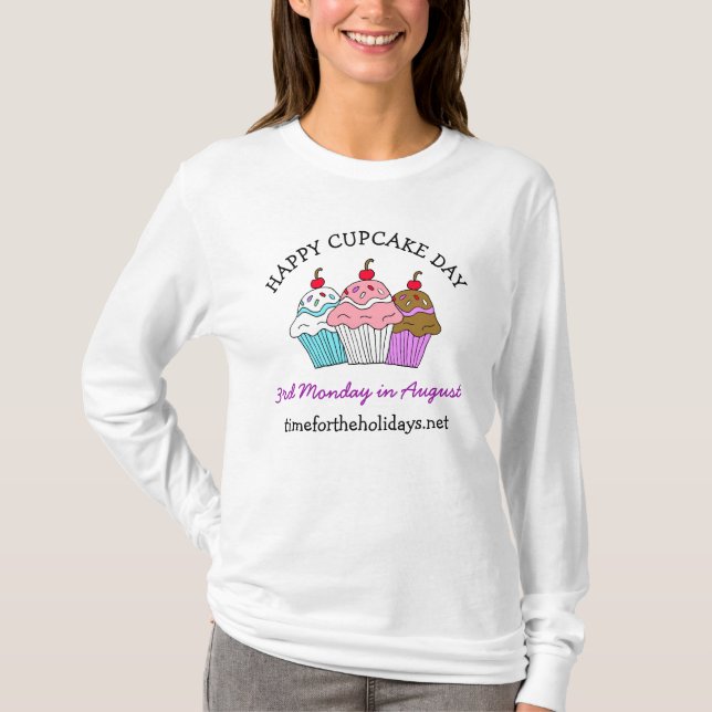 T-shirt Joyeuse Fête du Cupcake Fêtes d'août (Devant)