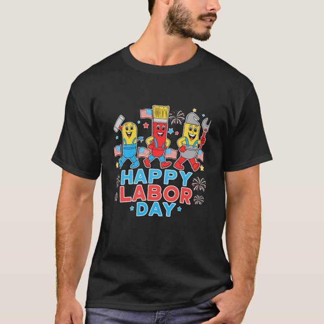 T-shirt Joyeuse Fête du Travail Édition Patriotique pour H (Devant)