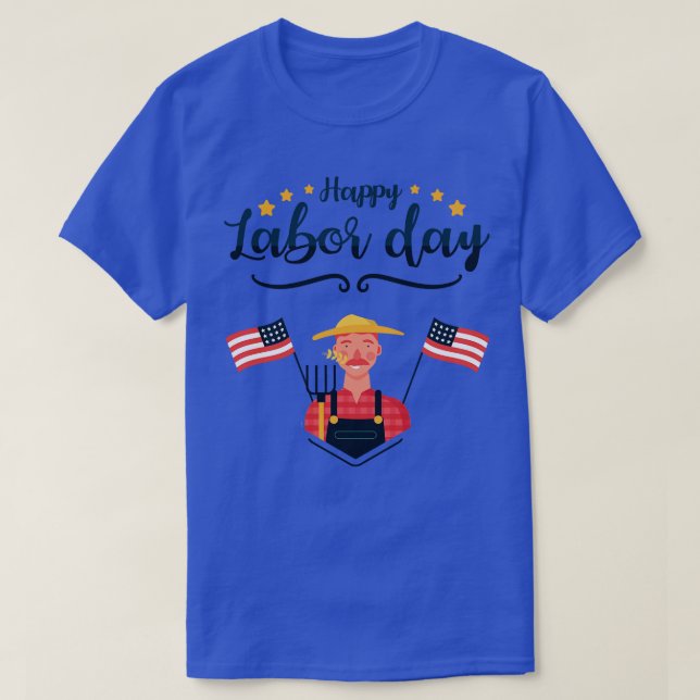 T-shirt Joyeuse Fête du Travail Jour du travail du drapeau (Design devant)