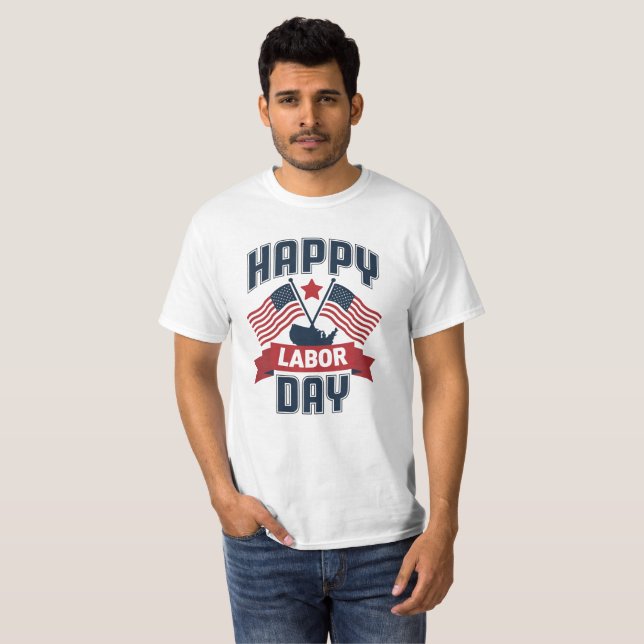 T-shirt Joyeuse Fête Du Travail Pour Femmes USA Drapeau T- (Devant entier)