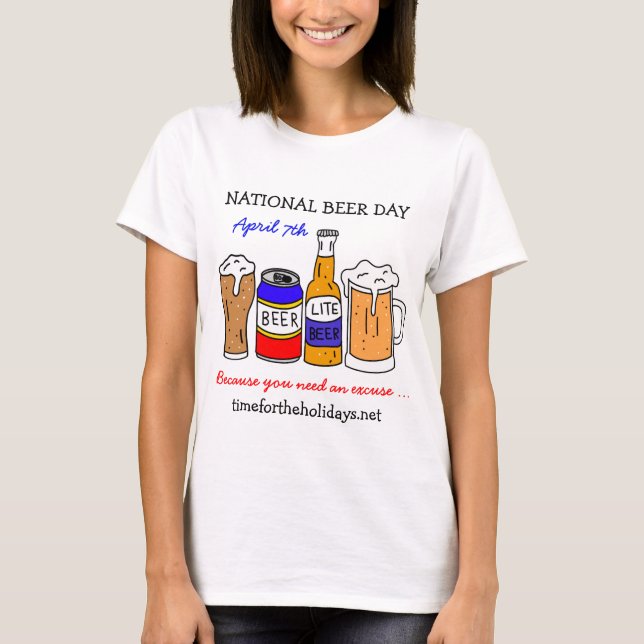 T-shirt Joyeuse fête nationale de la bière - 7 avril (Devant)