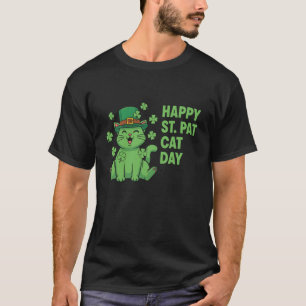 T-shirt Joyeuse Fête St Pat Chat Meow Irlandais Leprechaun