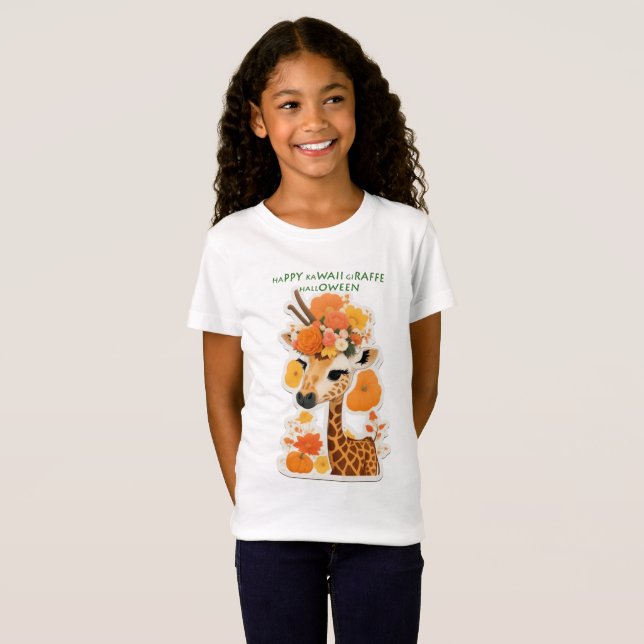 T-Shirt joyeuse girafe kawaii halloween (Devant entier)