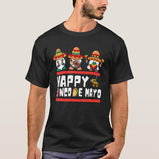 T-shirt Joyeuse Journée Cinco De Mayo Avec Gnomes Squad Po (Devant)