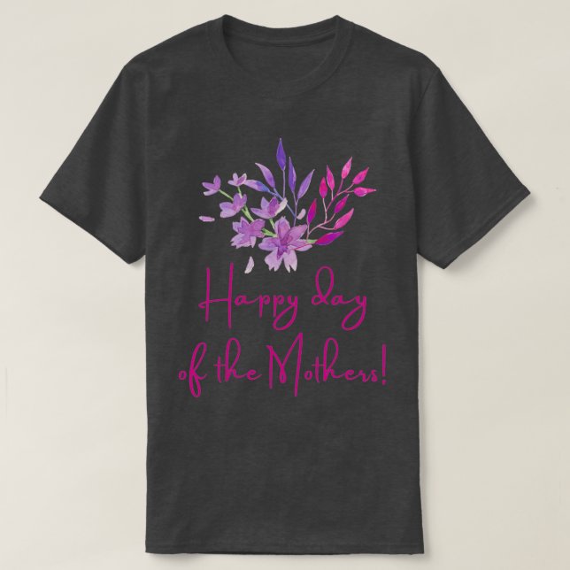 T-shirt Joyeuse journée des mères nous vous aimons maman ( (Design devant)