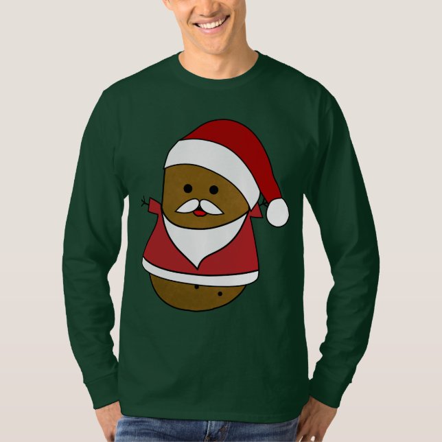 T-shirt Joyeuse Pomme de terre de Noël Père Noël (Devant)