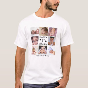 T-shirt Joyeuse première fête des pères 8 Collage photo