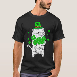 T-shirt Joyeuse Saint Patrick Shamrock Chat 2