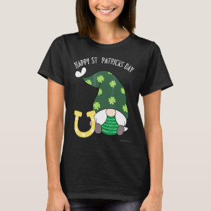 T-shirt Joyeuse Saint-Patrick Vert Gnome Fer à Cheval