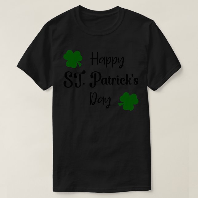 T-shirt Joyeuse Saint-Patricks avec feuille de trèfle (Design devant)