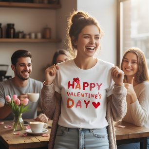 T-shirt Joyeuse Saint-Valentin Texte Flou & Ballons en For