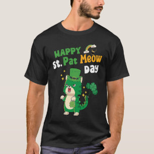 T-shirt Joyeuse St Pat Meow Fête Chanceux Shamrock Chat  C