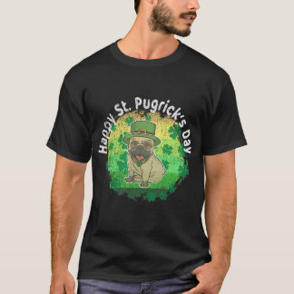T-shirt Joyeuse St Patrick Pugricks Pug Rétro Coucher de s