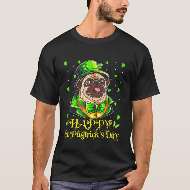 T-shirt Joyeuse St Patrick's Day 2022 Pulldog Cute Funny (Devant)