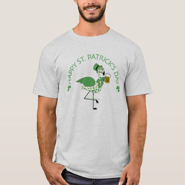 T-shirt Joyeuse St Patrick's Day avec Flamant rose (Devant)