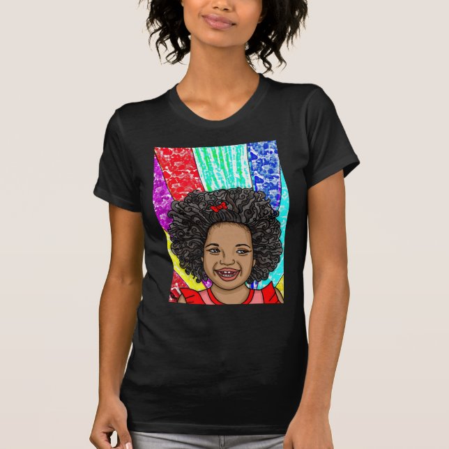 T-shirt Joyeuses boules | ART NUMÉRIQUE | Fille afro-améri (Devant)