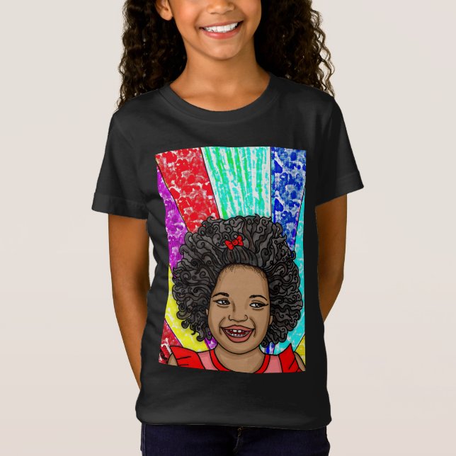 T-Shirt Joyeuses boules | ART NUMÉRIQUE | Fille afro-améri (Devant)