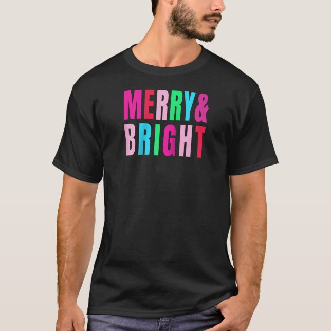 T-shirt Joyeuses et brillantes Filles de Noël Enfants Todd (Devant)