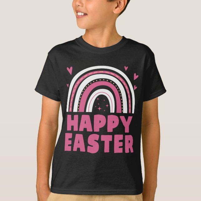 T-shirt Joyeuses femmes de Pâques enfants Arc-en-ciel (Devant)