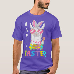 T-shirt Joyeuses femmes lapin de Pâques Llama Jour de Pâqu
