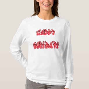 T-shirt Joyeuses Fêtes Femmes à la maison pour Noël