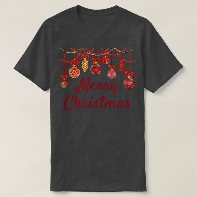 T-shirt Joyeuses fêtes Ornements Joyeux Noël Hanoukka (Design devant)