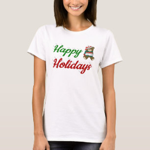T-shirt Joyeuses fêtes Teddy Bear script de Noël