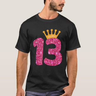 T-shirt Joyeuses Filles d'anniversaire 13ème fête 13 ans A
