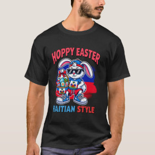 T-shirt Joyeuses Pâques Bunny Cool Haïtien pour garçons fi
