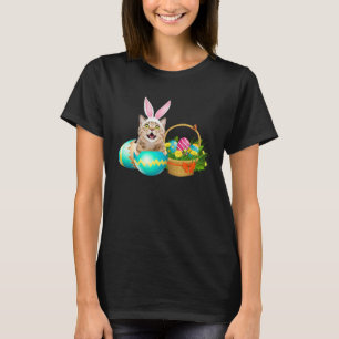 T-shirt Joyeuses Pâques Mignon Lapin Chat Œufs Panier Homm