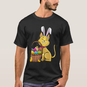 T-shirt Joyeuses Pâques Mignon Lapin Chat Œufs Panier Homm