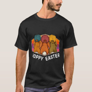 T-shirt Joyeuses Pâques rétro coucher de soleil lapin de P