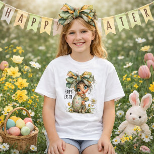 T-Shirt Joyeuses Pâques - Tee-shirt à noeud papillon doux