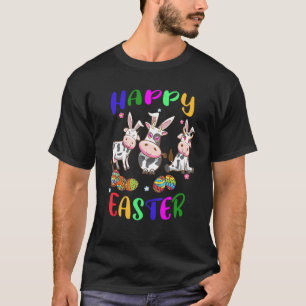 T-shirt Joyeuses Pâques  Trois vaches lapins chassent des 