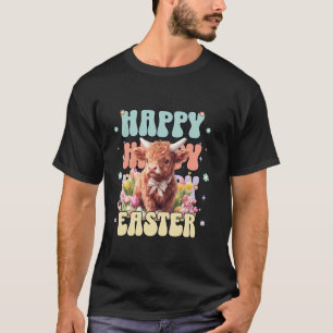 T-shirt Joyeuses Pâques Vache Écossaise des Highlands Géni