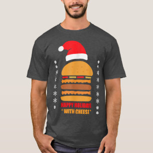 T-shirt Joyeuses Vacances Avec Fromage Funny Pizza Noël