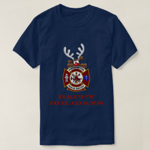 T-shirt Joyeuses vacances Reindeer Vancouver Fire Secourt