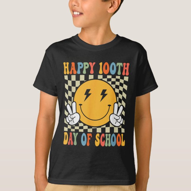T-shirt Joyeux 100 Jours 100ème Jour De L'École Enseignant (Devant)