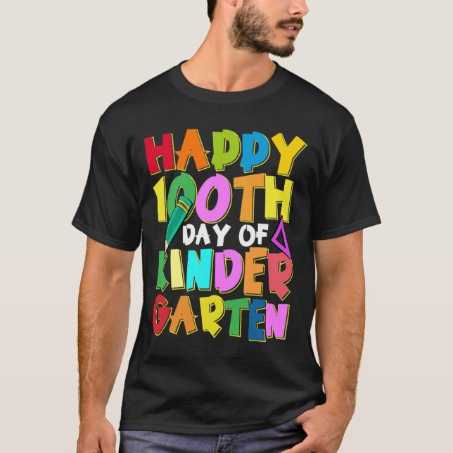T-shirt Joyeux 100 Jours de jardin d'enfants 100e Jour de  (Devant)