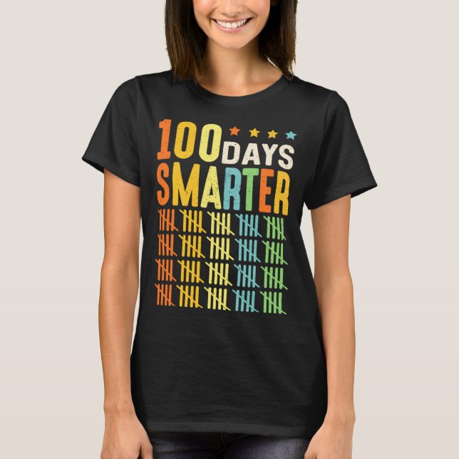 T-shirt Joyeux 100 Jours De Smarter Enseignant Et De Stitu (Devant)