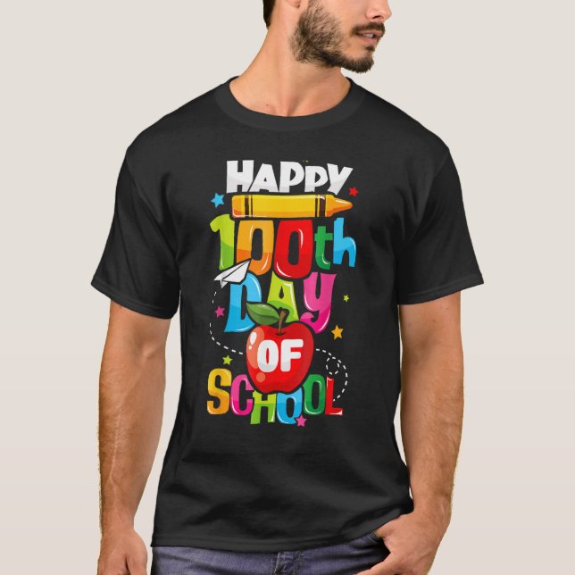 T-shirt Joyeux 100 Jours De Vie Scolaire Enseignants Garço (Devant)