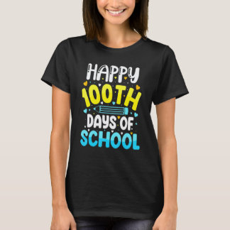 T-shirt Joyeux 100 Jours d'École Enfants Enseignant Élève