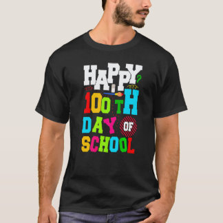 T-shirt Joyeux 100 Jours d'École Enfants Enseignants Élève