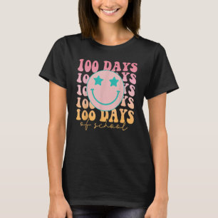 T-shirt Joyeux 100 Jours D'École Joyeux Souriant Visage Ré