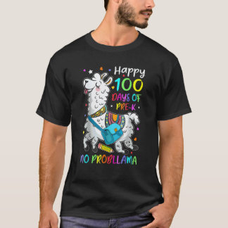 T-shirt Joyeux 100 Jours D'école Lama Élèves De Pre K Ense