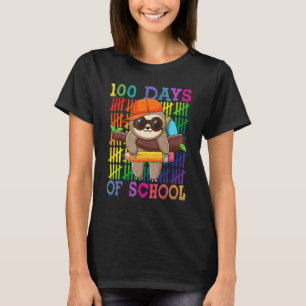 T-shirt Joyeux 100 Jours D'École Mignonne Sloth Heureux 10